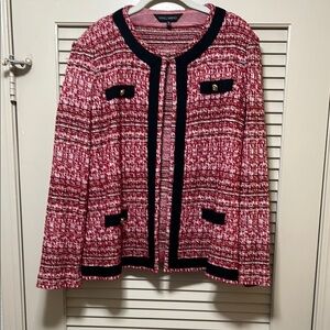 Ming Wang Chanel look Red and Black Women's Jacket